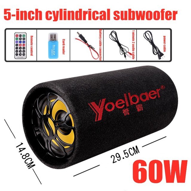 Subwoofer per auto altoparlante Bluetooth 60W Soundbox cablato ad alta potenza Soundbar per computer ad contralto volume HiFi stereo U Disk TF Audio senza fili: il giro forma