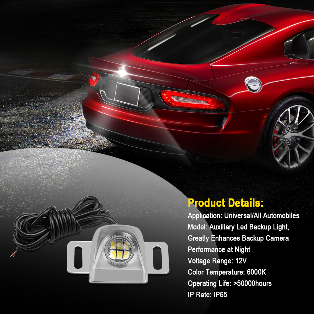 Luz LED de marcha atrás para coche y camión, lámpara de advertencia intermitente, Bombilla de estacionamiento auxiliar Universal para motocicleta, impermeable, 1 unidad