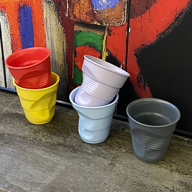 Tasse à café en céramique, tasse irrégulière en céramique, tasse de bureau à domicile, tasse à jus de lait de petit déjeuner, 2 pièces