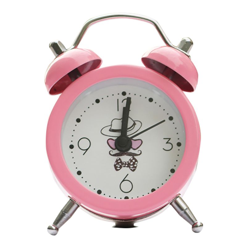 Popular Clock Small Bed Alarm Clocks Cute Mini Metal Small Alarm Clock Desk Alarm Clock Lovely Toy For Bedroom Home: P