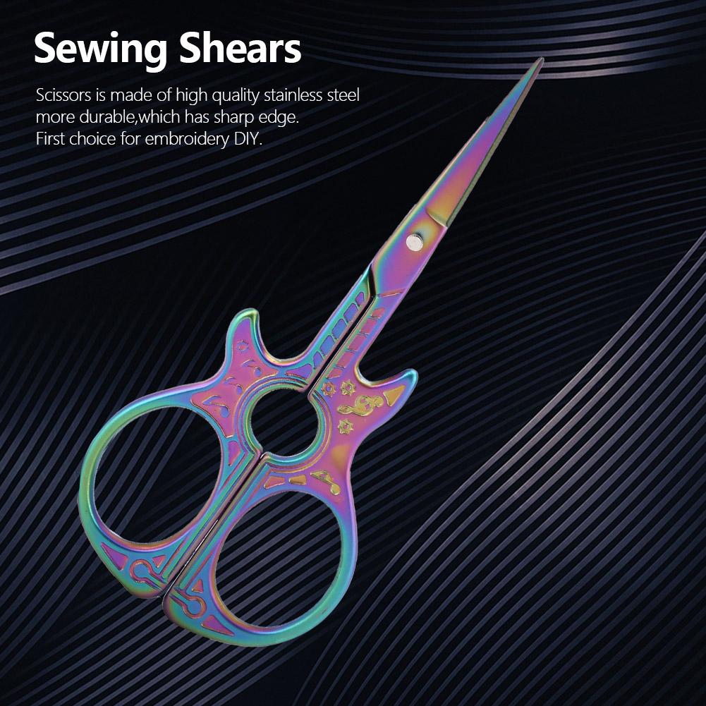 1pcs DIY Fashionable Guitar Shape Antique Sewing Shears Art Work Embroidery Scissor