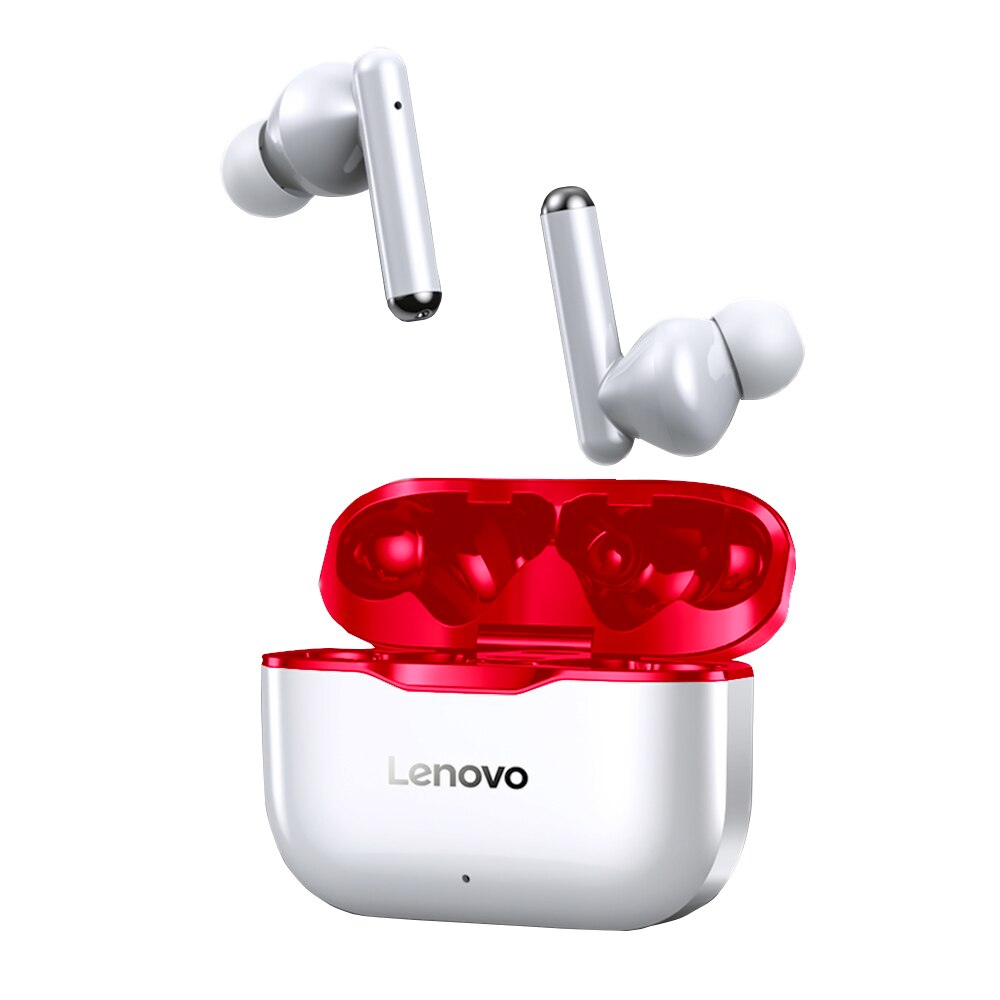 Lenovo LP1 True Wireless Earbuds Touch Control cuffie TWS BT5.0 cuffie sportive Stereo IPX4 impermeabili con microfono per IOS Android: Rosso