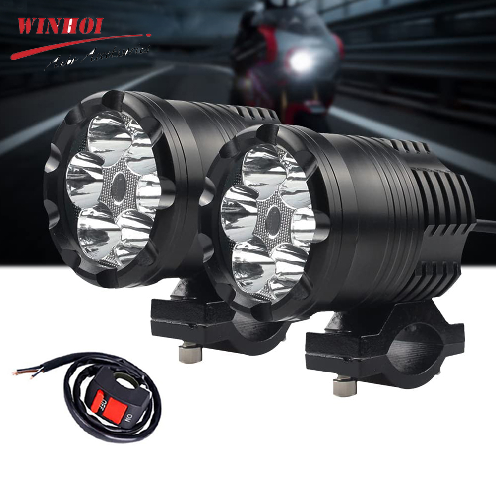 Faros delanteros Led adicionales de 60W para motocicleta, foco Universal para Moto, faro LED auxiliar para motocicleta, lámpara de coche de 12V y 24V, 2 uds.