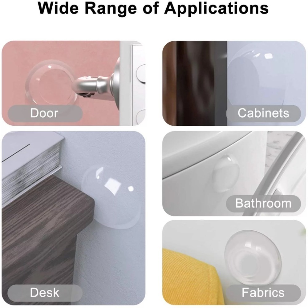 Tope de puerta de silicona, protectores de pared, manija de puerta autoadhesiva, topes de parachoques para cunas, pegatinas silenciosas, almohadillas para muebles