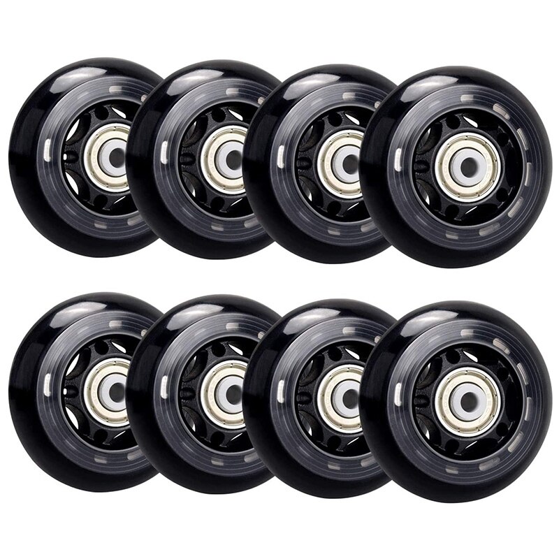 8 Pack Inline Skate Wheels, Indoor/Outdoor Roller Skate Wheels, Roller Blade Replacement Wheels with Bearing 64mm: Default Title