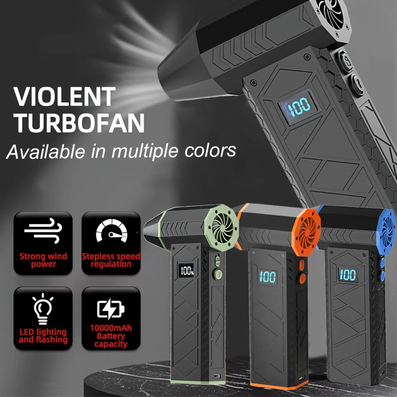 Xiaomi 280000 RPM Mini Turbo Jet Fan Potente soplador de aire Duster Velocidad del viento ajustable Turbo Violento Recargable con luz