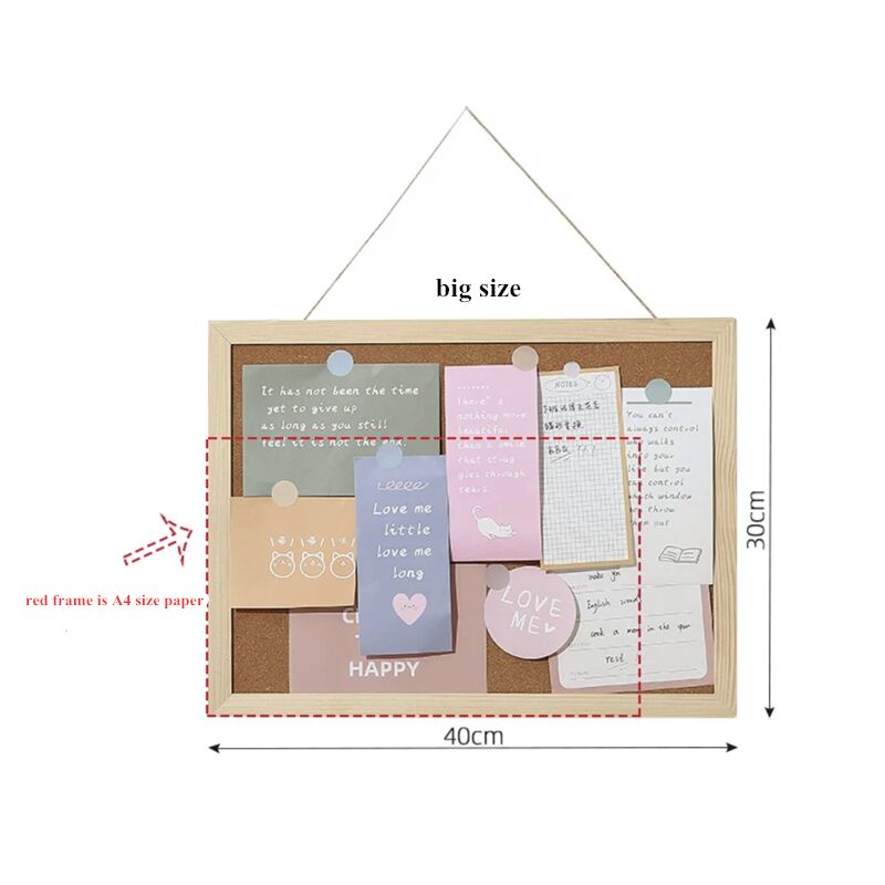 1Pc Soft Wooden Letter Message Board Decorative Postcard Photo Wall Cork Board Memo Paper Background Board Stationery: 30cm x 40cm