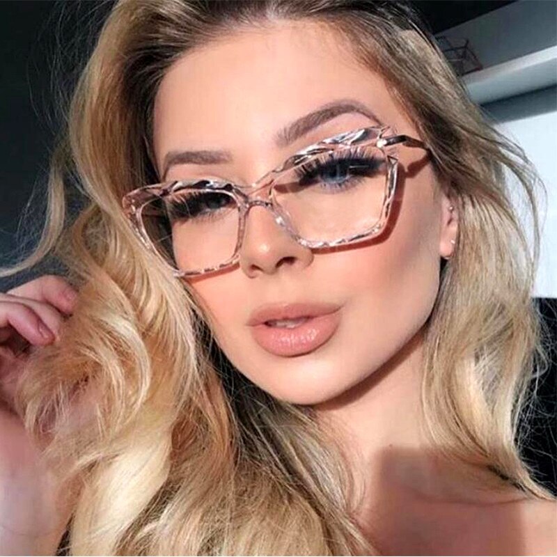 2020 firkantede cat eye overdimensionerede briller kvinder multi-sektion trending mærke optiske computerbriller oculos de sol okulary