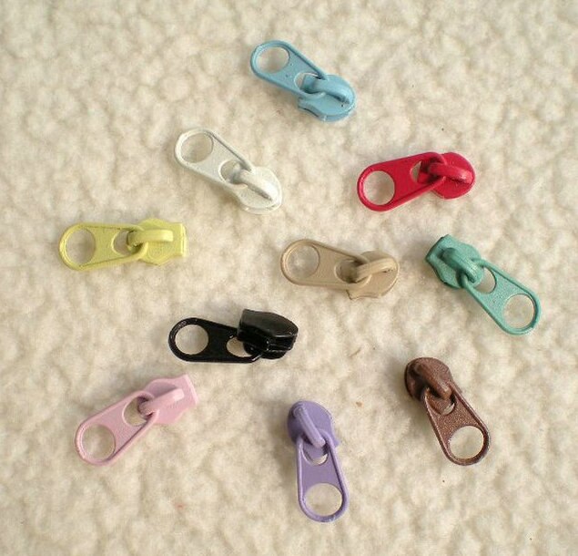 3#  farverige metal lynlås aftrækker nylon lynlås special sengetøj dynebetræk taske boligtekstil 10 farve lynlås skydere 50 stk.