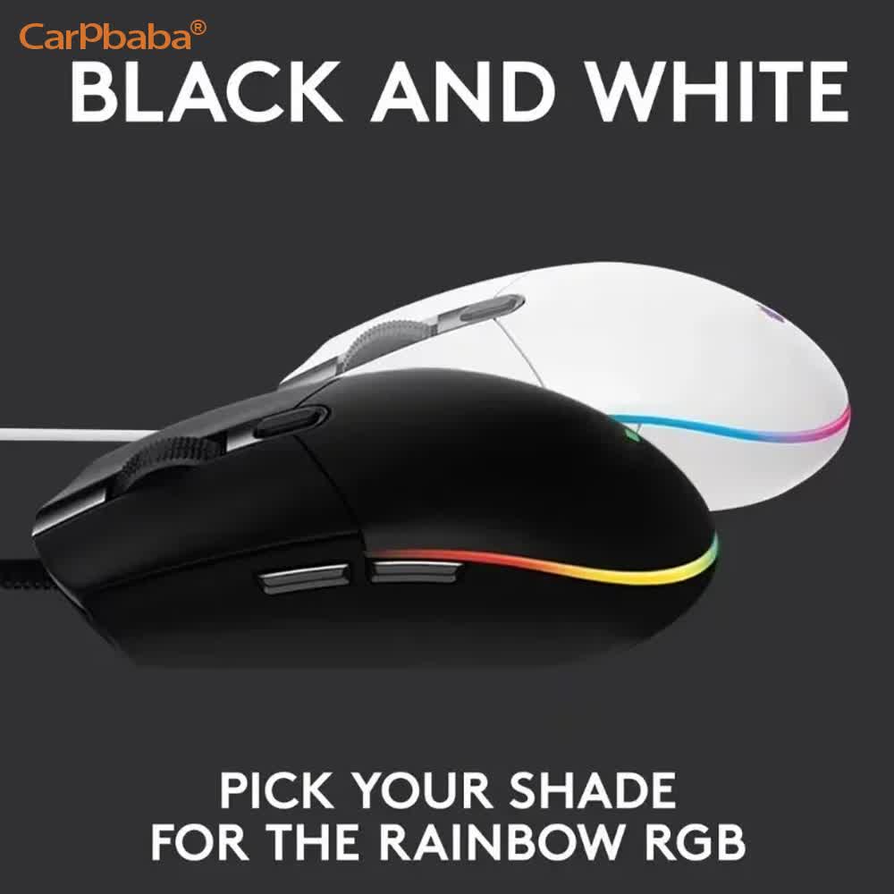 Carpbaba G102 Wired Lightweight Computer Mouse 1000dpi RGB Ergonomic Esports Gaming Mouse PC Gaming Laptop Office Accessories