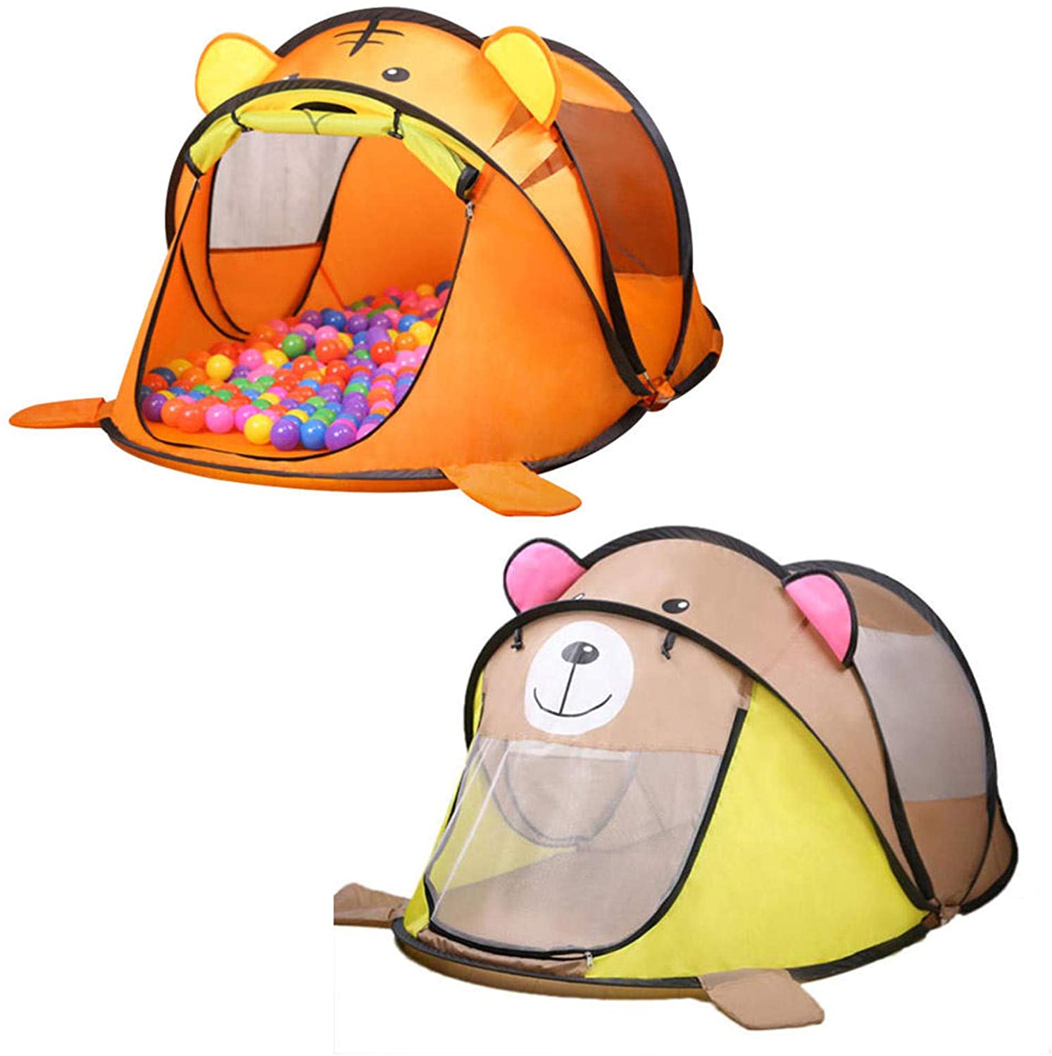 Children Outdoor Tent, Cartoon Bear Tiger Bear Panda Tent Beach Play Game House Play Kids Indoor Outdoor Child Toys Tent