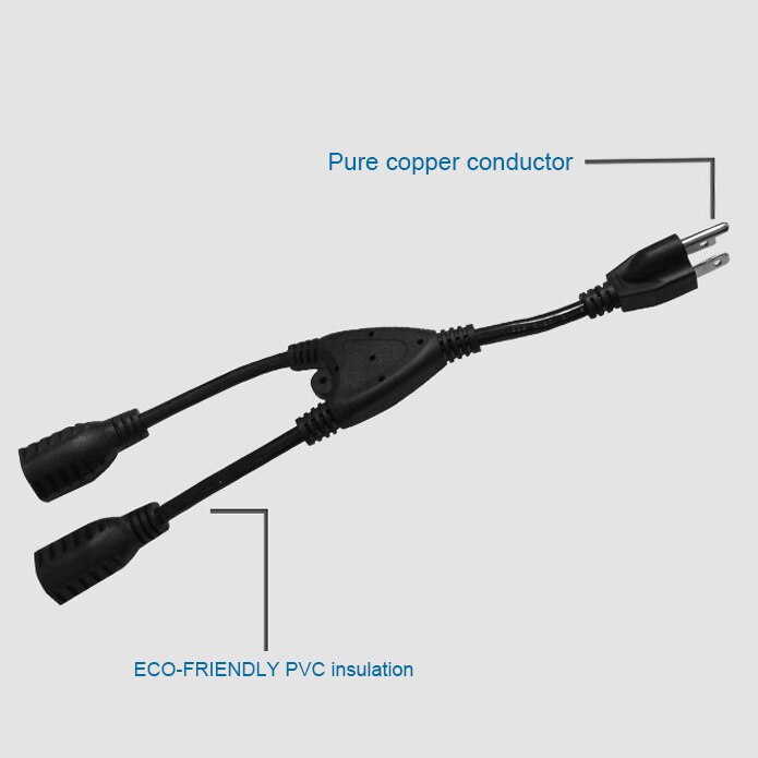 Power Cord Extension Distribution Line, 1 / 2 Male and Female Power Cord Household Computer Adapter Display Appliance Conversion