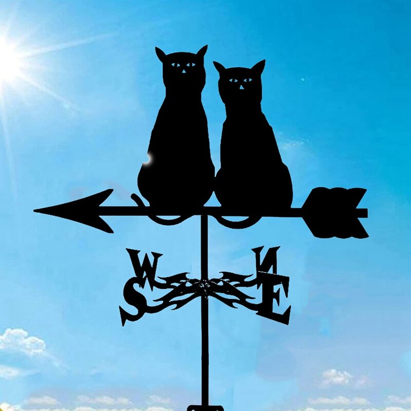! Farm Scene Wind Direction Indicator Wind Measurement Tool Weather Forecast Metal Cat Decoration Weathercock Yard Deco