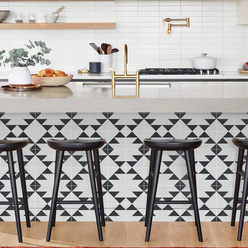 Kitchen Adhesive Tiles Sticker Floor Bathroom Decoration Peel And Stick Backsplash Waterproof Ceramic Wallpaper peel and stick