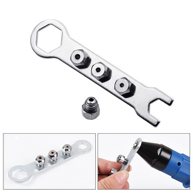 Adattatore rivetto punte 7 pz/impostato elettrico rivetto dado pistola rivetto dado strumento senza fili rivetti trapano strumento 2.4mm-4.8mm