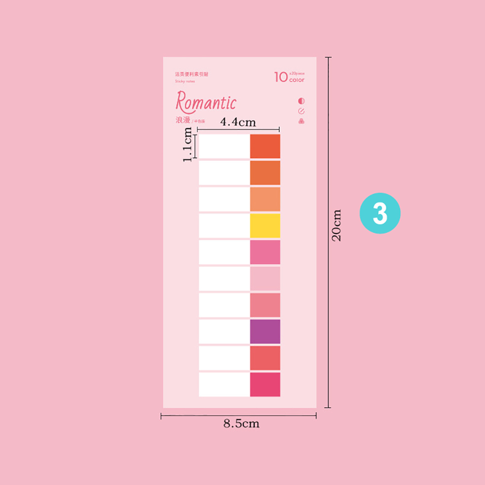 200 Sheets Colorful Sticky Notes Index Stickers Planning Reminder Memo Pad Bookmarks Notepads School Office Stationery: green