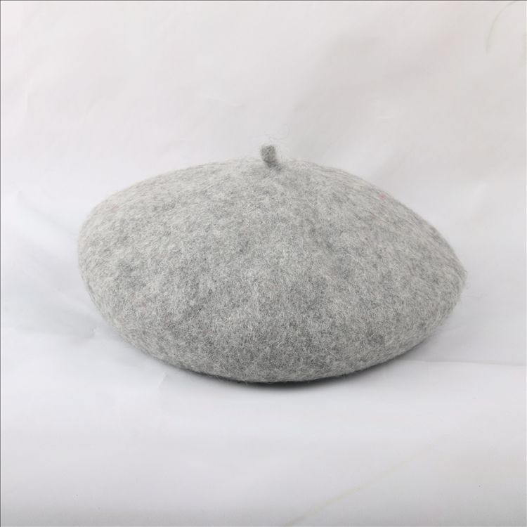 Flickhatt barn vinter yllehatt knoppar keps flickor cany color hatt flickor vintermössa: Ljusgrått