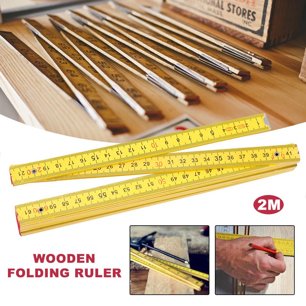 2 Meters Wooden Folding Ruler 8 Folding Wooden Ruler Versatile Measuring Tools Wooden Ruler Teaching Supplies Matching Tools