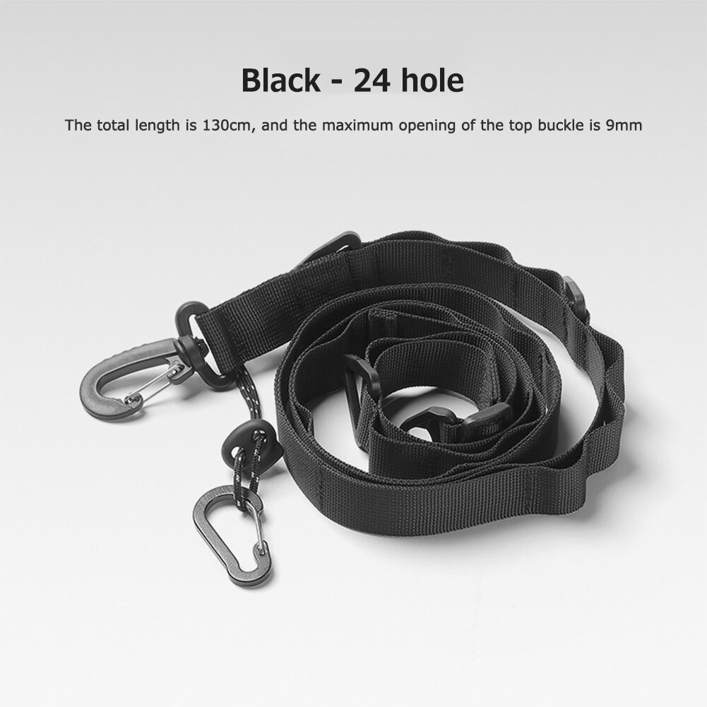 2/5m Outdoor Lanyard Adjustable Tent Rope Multifunction Garden Storage Strap Clothesline Supplies Tent Pegs Canopy Hanging Cord: Black 24 hole 1.3m