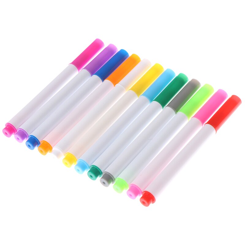 12 farver / sæt flydende kridtpenne til vægklistermærke børneværelse tavle sletbart ikke-støv kridt aftageligt markørpen brevpapir