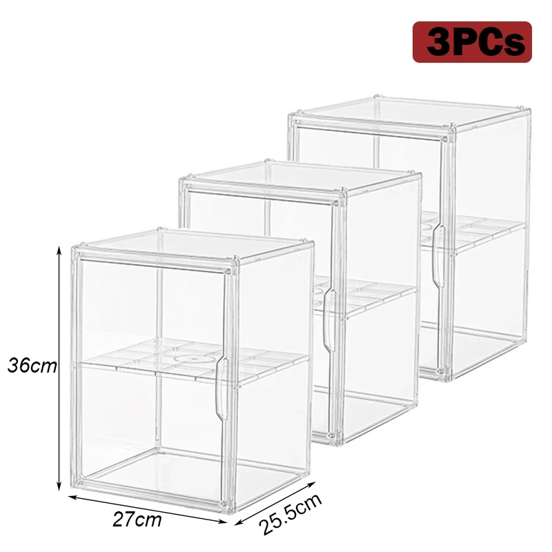 Large Capacity Storage Box Organizer for Figures Acrylic Box Clear Blind Box Showcase Makeup Organizer for Bag: Orange