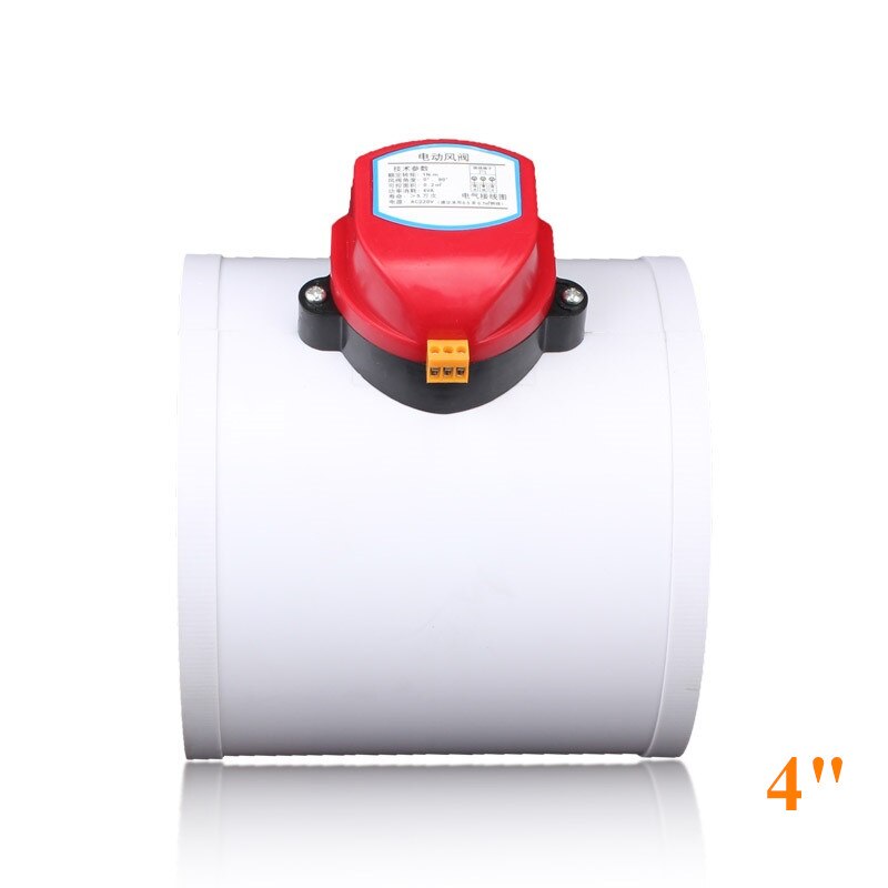 4 inch Plastic air damper valve HVAC electric air duct motorized damper for ventilation pipe valve 220V 12V 24V 110mm