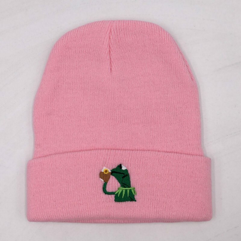 Kikker Uitglijden Thee Winter Hoed Mannen Gebreide Mutsen Unisex Vrouwen Kous Hoed Motorkap Outdoor Sport Ski Hat Cap