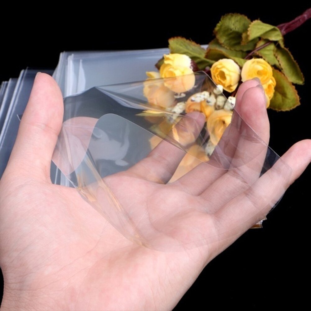 100Pcs Transparent Thick Self-adhesive Bag Clear Package Storage bags Small Plastic Self Sealing Cellophane packing poly Bags