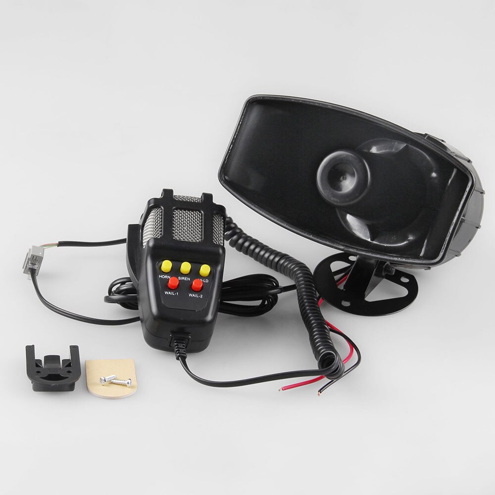 5 Tone Sound Car Siren Vehicle Horn with Mic PA Speaker System Emergency Sound Amplifier - 60W Electric Ambulance/Horn-Hoote