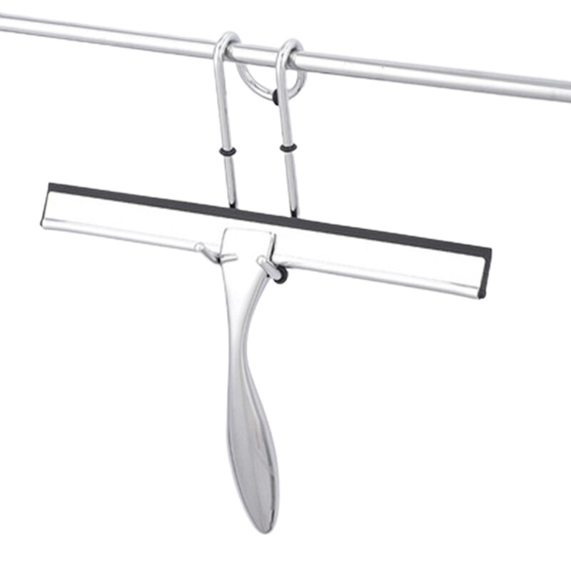 Rvs Window Squeegee Cleaner Chrome Window &amp; Douche Scherm Ruitenwisser Met Zuignap Haak Voor Schoonmaken Venster: F