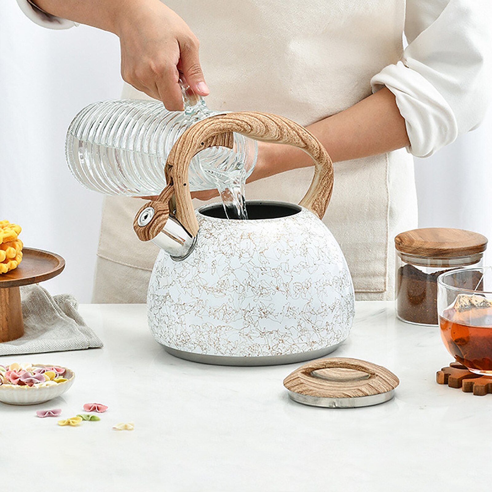2.8L Whistling Kettle For Gas Stove Chaleira Bouilloire Stainless Steel Whistle Tea Kettle Water Bottle
