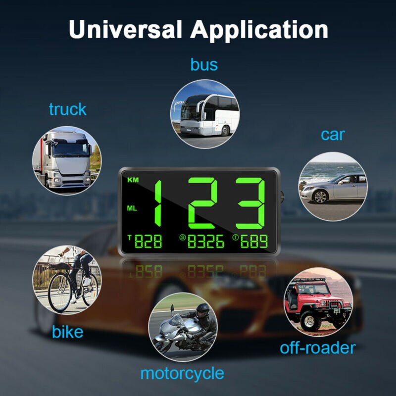 Groot Scherm 4.5 "Gps Snelheidsmeter Snelheid Kilometerteller Kilometerstand Hud Display Digitale Snelheid Alarm Km/H Mph Voor Fiets motorfiets