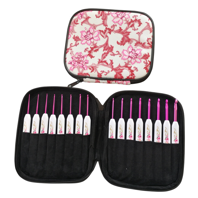 17pcs/set Knitting Tools Sweater Needles Stainless Steel Hand Sewing Set Color Sweater Knit Crochet Sewing hand-knit DIY: Style 04