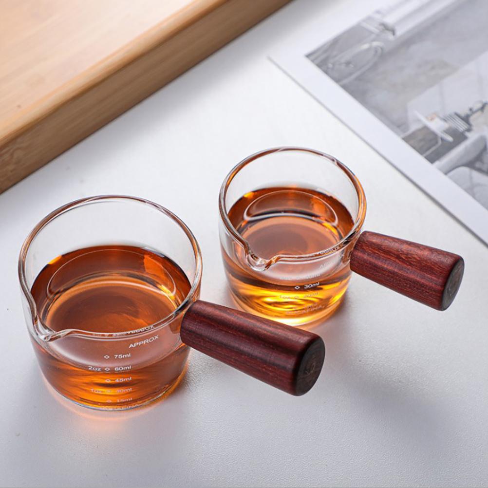 50/70ml Glass Measuring Cup Transparent Mug Pour Spout Measuring Device Clear Scale Baking Milk Cups Kitchen Accessorie