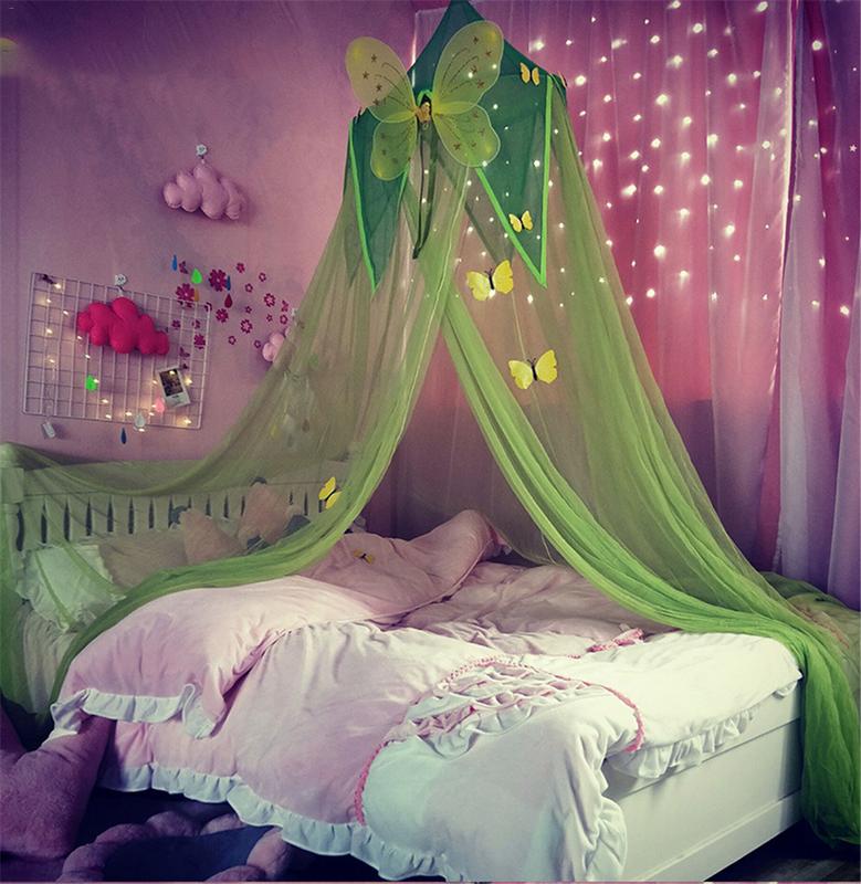 Children's Dome Mosquito Net Pink Bed Yarn European Hanging Princess Wind Bed Decorative Curtain Summer Baby Mosquito Supplies: F