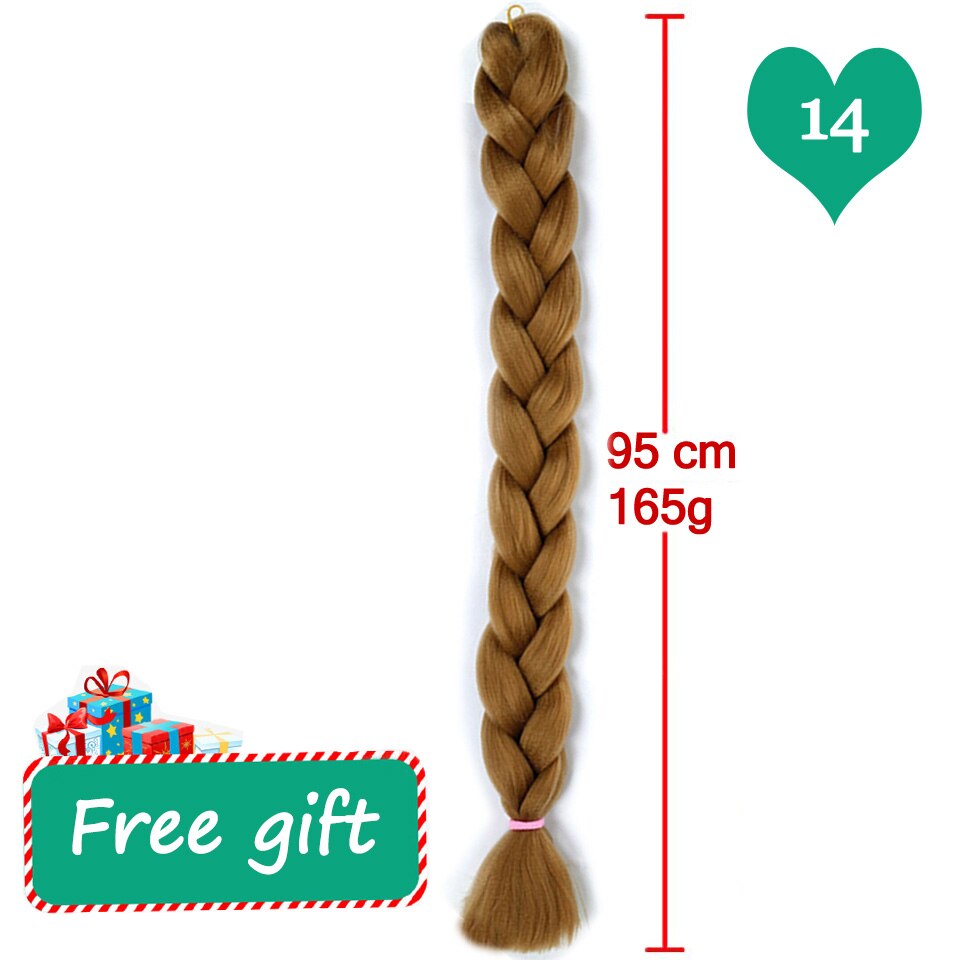 MEIFAN – tresses synthétiques longues, mèches Jumbo de couleur ombrée, Extension capillaire, queue de cochon africaine: 14