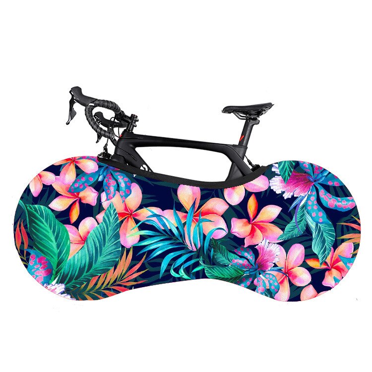 Bicycle Protective Cover Bicycle Protective Gear Dust Wheel Frame Anti-Dust: Tropical flower / M 24-26