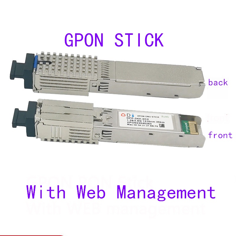 PON STICK EPON GPON XPON SFP ONU Stick con conector MAC SC módulo DDM pon HGU 1490/1330nm PPPoE IPoE 1,25 Gbps 802.3ah: Azul cielo