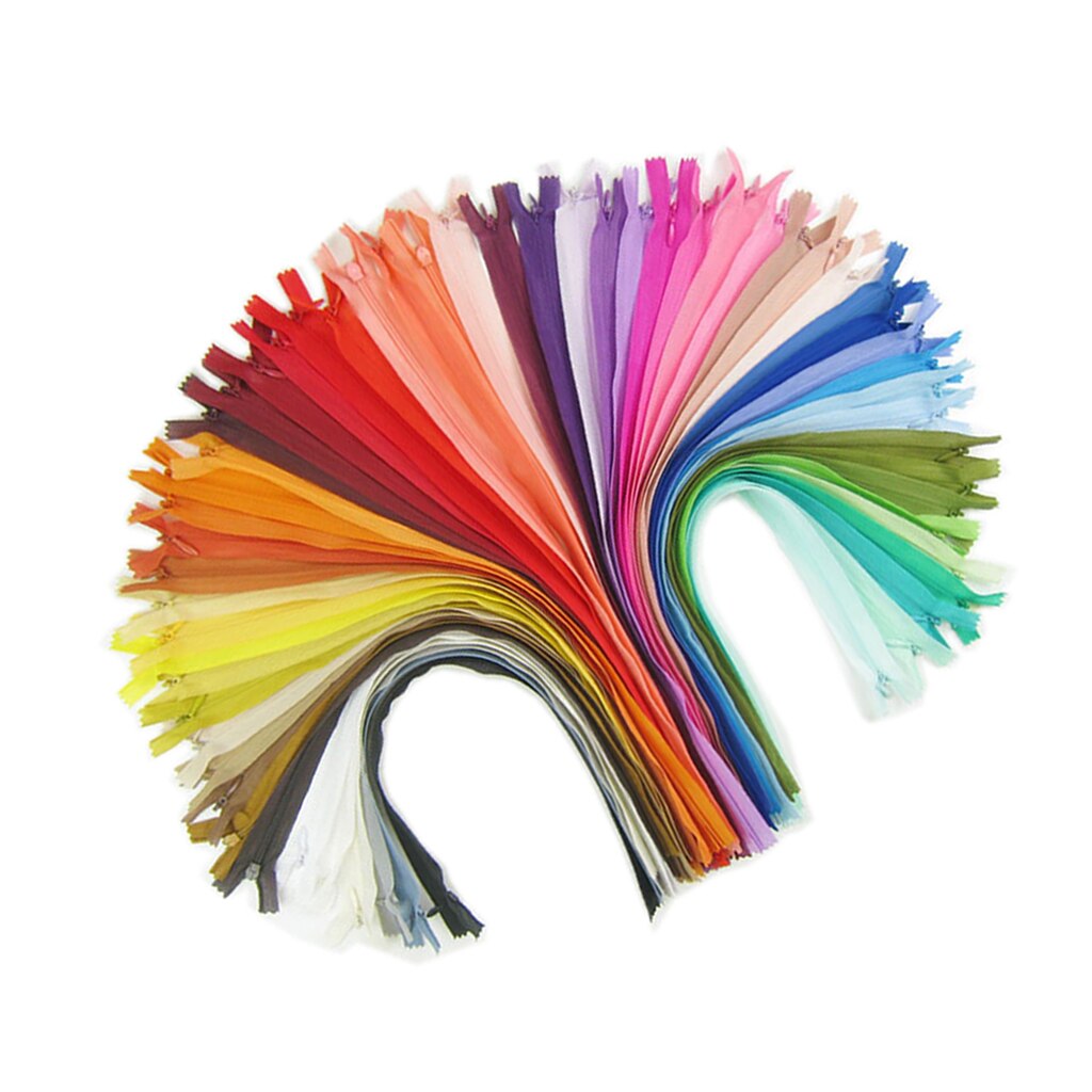 Fermeture à glissière en Nylon pour vêtements de couture | 18 pièces de 16 pouces, fermeture éclair à bout fermé, sacs et accessoires de tailleur, couleur aléatoire