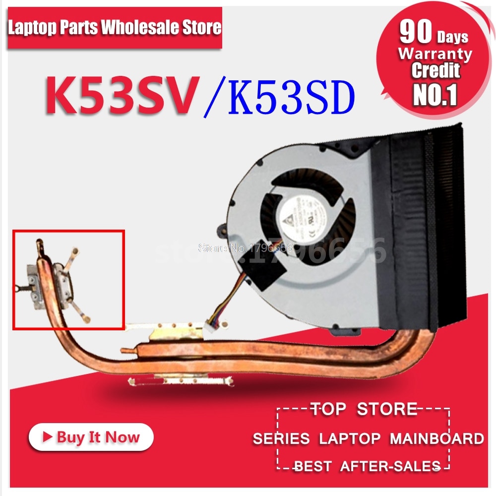 Pour Asus K53 X53 K53S A53S X53S K53SV K53SM K53SJ K53SC K53SD ventilateur de refroidissement de processeur pour ordinateur portable Radiateur Radiateur Refroidisseur