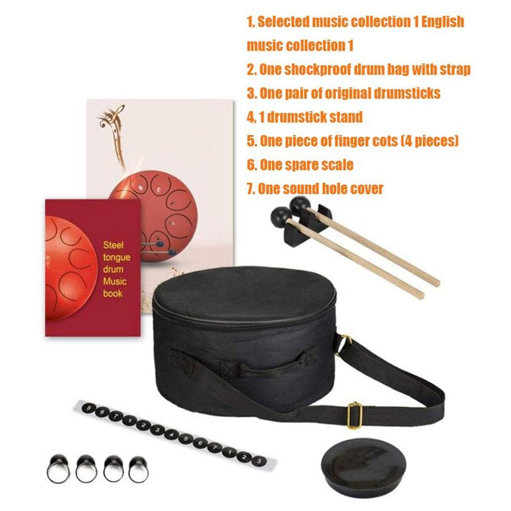 12 Inch 13 Notes Steel Tongue Drum Tune C Empty Spirit Drum Percussion Hand Pan Drum Musical Instruments With Mallet & Carry Bag