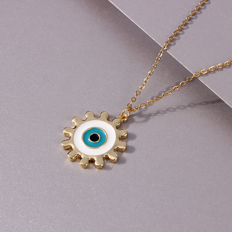 Rvs Turkse Evil Eye Hanger Ketting Ronde Zon Hart Ster Kettingen Vrouwen Sieraden acero inoxidable joyeria mujer