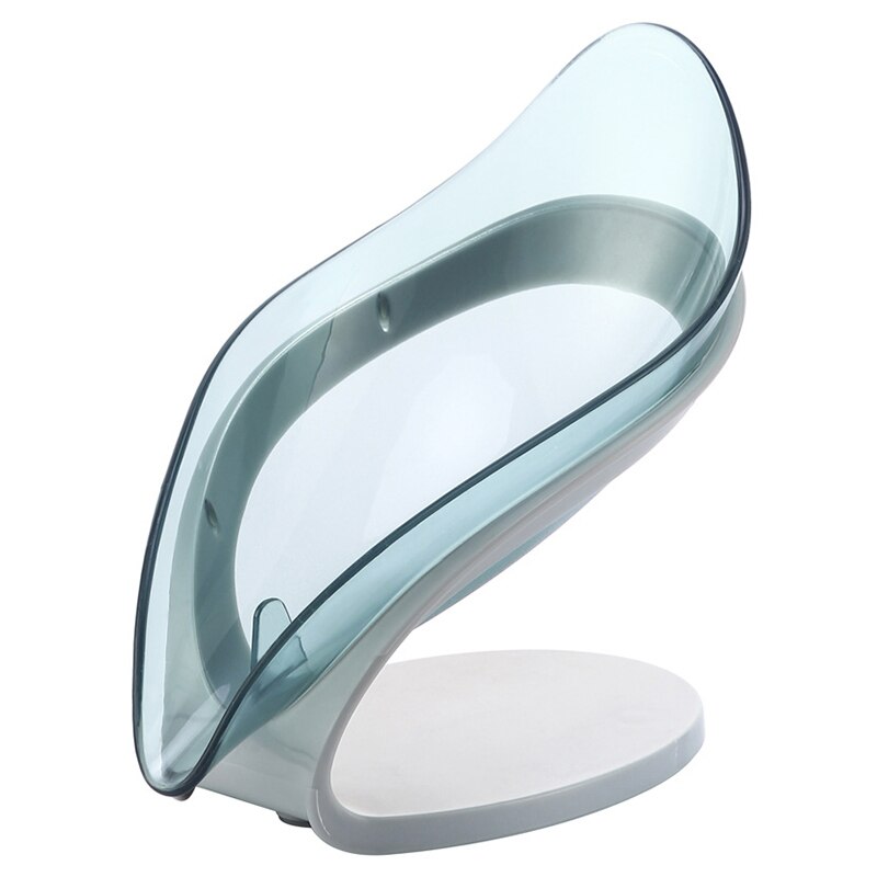 Tragbare Seife Gericht Abfluss Kasten Blatt Geformte Seife Kasten Schlecht Schlecht Seife Gestell Kasten Schlecht Lieferungen BathroomSupplies: Blau