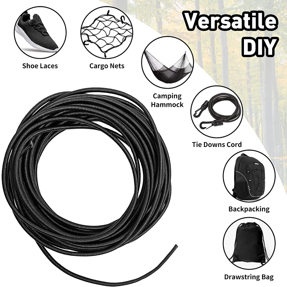 3/4/5/6/8MM negro fuerte cordón elástico banda de goma costura ropa suministros para manualidades banda elástica bandas de cuerda Accesorios