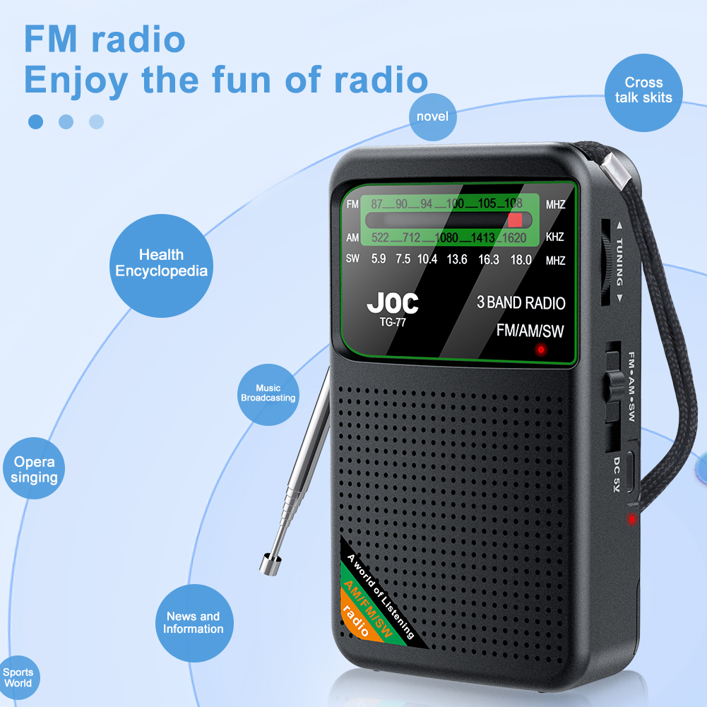 Bärbar mini fullbandsradio med bästa mottagning fm am sw-radio laddningsbar nödradio i fickformat med inbyggd högtalare