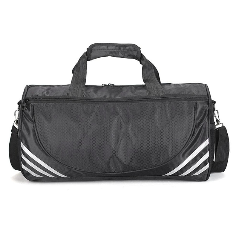 Utendørs sport trening treningsstudio bagger Fitness reise utendørs sport bag håndvesker skulder tørre våte sko til kvinner menn-svart+hvitt: misligholde tittel