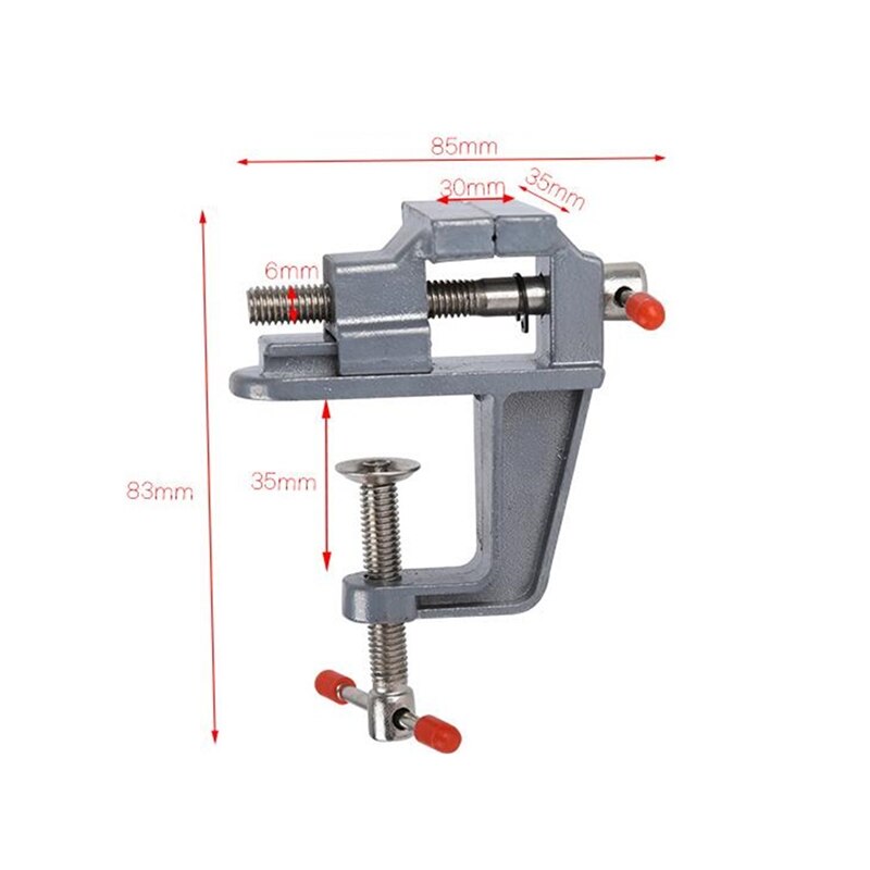 Srebrny 30mm mini imadło ze stopu aluminium imadło stołbyć winnym DIY formy rzemieślnicze naprawa narzędzia