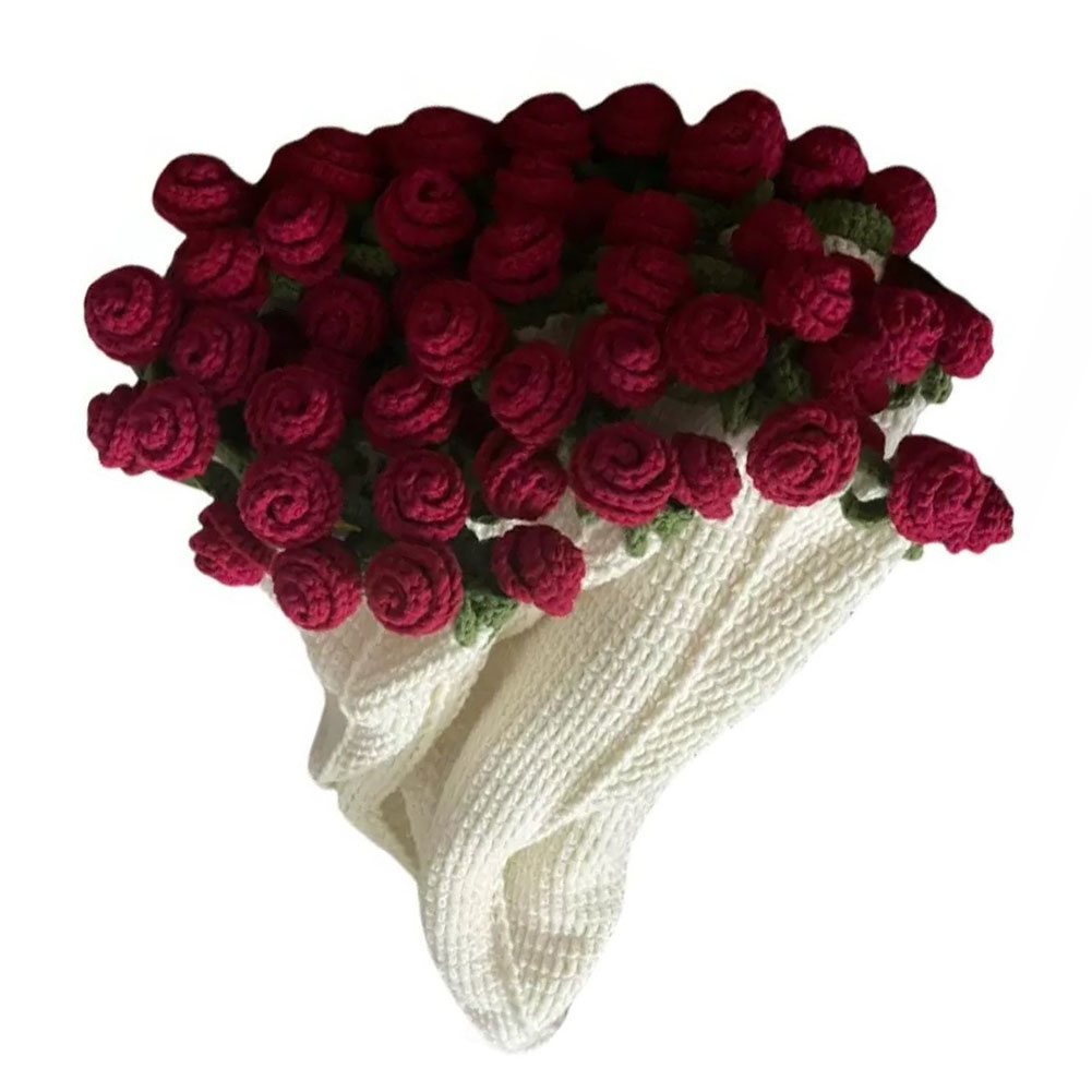 Blumenstrauß-Decke, DIY gehäkelte Decke, handgefertigt, gehäkelte Blumendecke, Rosenstrauß-Decken, weiche Strick-Überwurfdecken: Orange