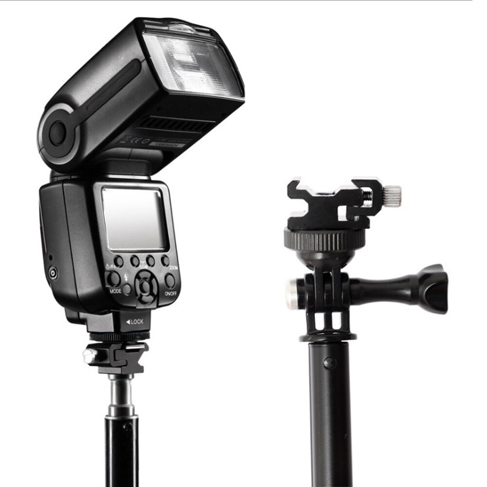 Studio external flash shoe base conversion cold shoe metal adjustment stabilizer tripod universal clip