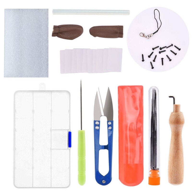 Handmade Needle Felting Starter Kit Roving Wool Set with Tool DIY Craft Material 87HA